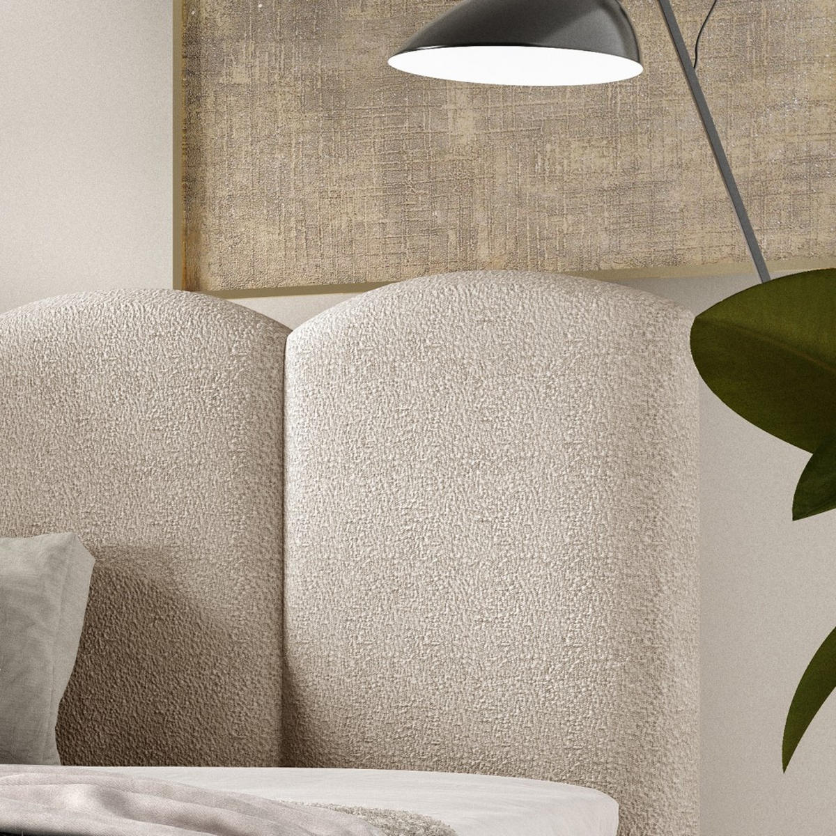 POLSTERBETT Bero, 120x200, Bouclé-Stoff, Beige - Beige, Textil (120/200cm) - Beautysofa
