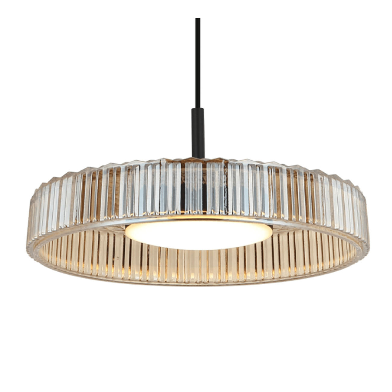 HÄNGELEUCHTE Damian, Schwarz und Bernstein, 14.5cm - Bernsteinfarben, Glas (14/30/14.5cm) - KOSILUM