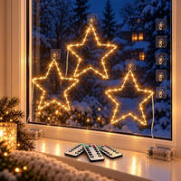 WEIHNACHTSSTERN Weiß LED 3er-Set 30 cm warmweiß - Weiß, Kunststoff/Metall (29/30/2cm) - Relaxdays