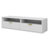 TV-LOWBOARD Queen 140 - Goldfarben/Weiß, Holzwerkstoff/Metall (140/35/33cm) - MIRJAN24