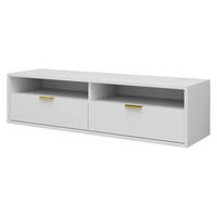 TV-LOWBOARD Queen 140 - Goldfarben/Weiß, Holzwerkstoff/Metall (140/35/33cm) - MIRJAN24