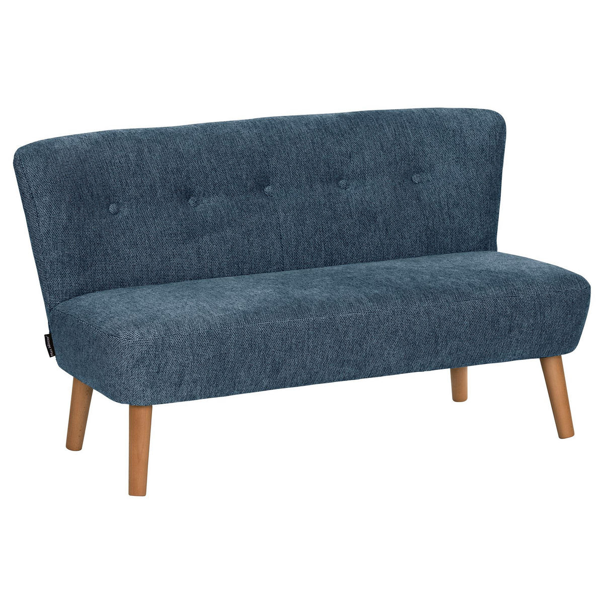 KINDERSOFA 2-Sitzer Katya Flachgewebe dunkelblau - Dunkelblau, Kunststoff (97/54/50cm) - 58aufmkessel