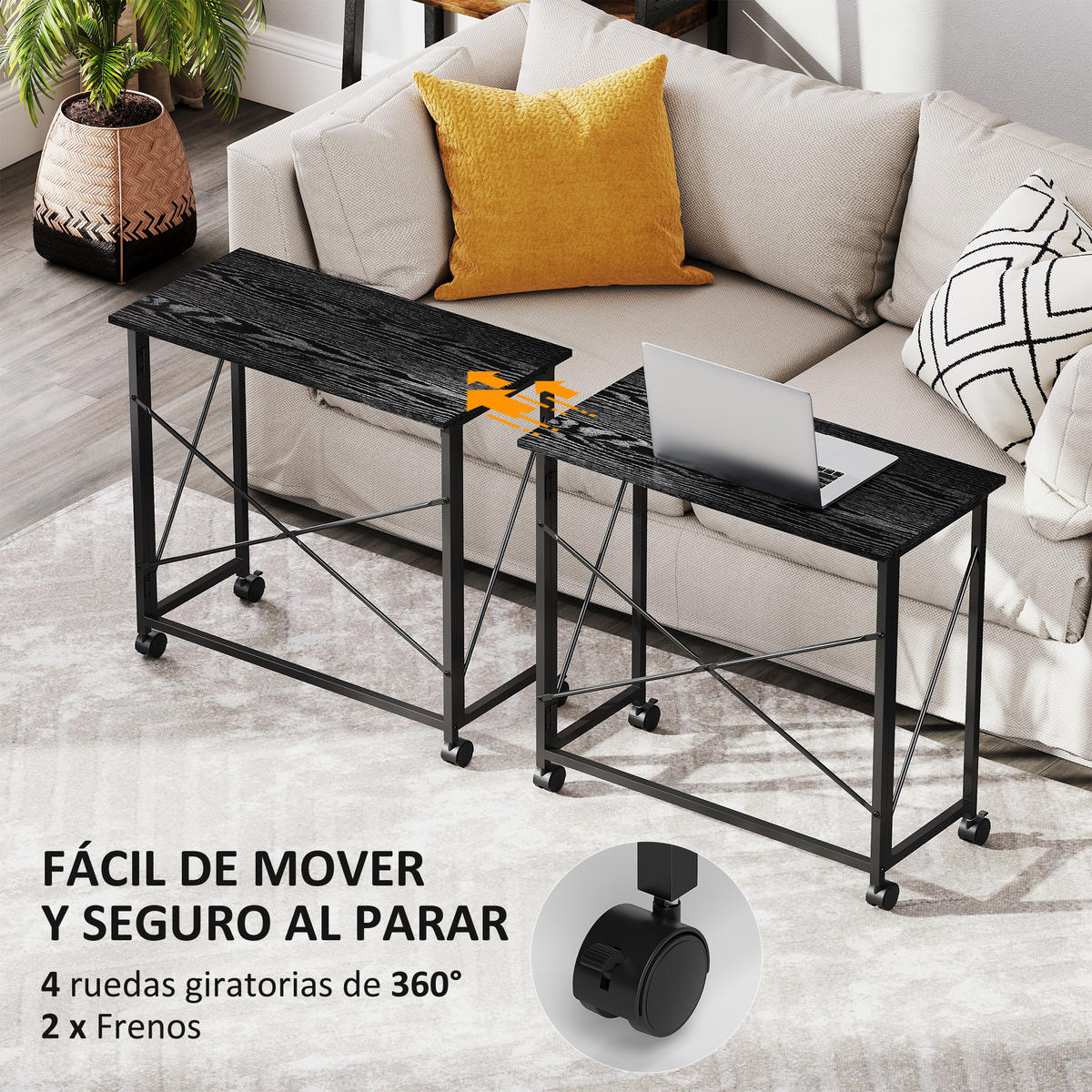 BÜROTISCH Schwarz 1 Stück - Schwarz, Holzwerkstoff (40/80/75cm) - GiPP