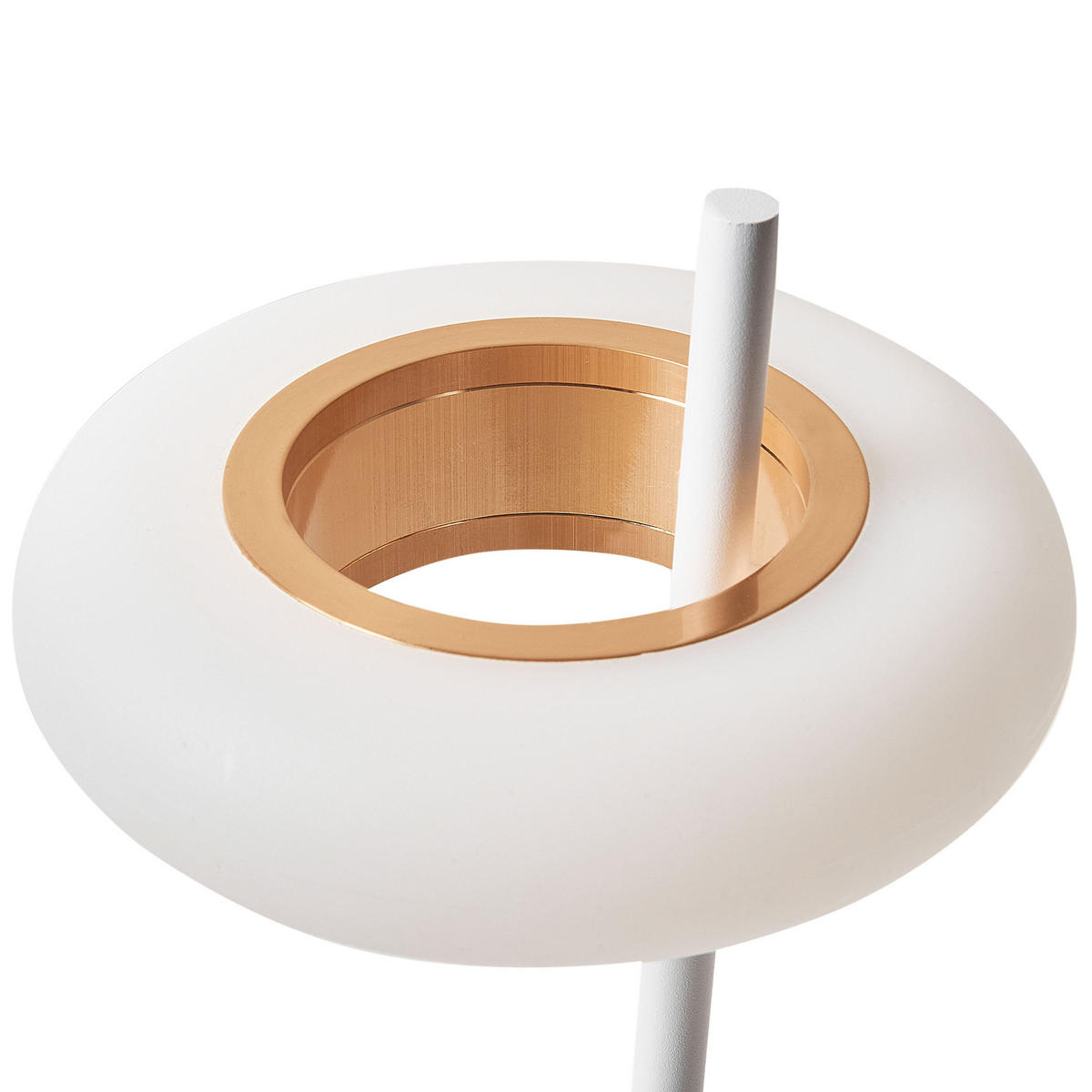 LED-TISCHLEUCHTE Weiß/Heller Holzfarbton Alviela - Hellbraun/Weiß, Metall (16/16/36cm) - Beliani