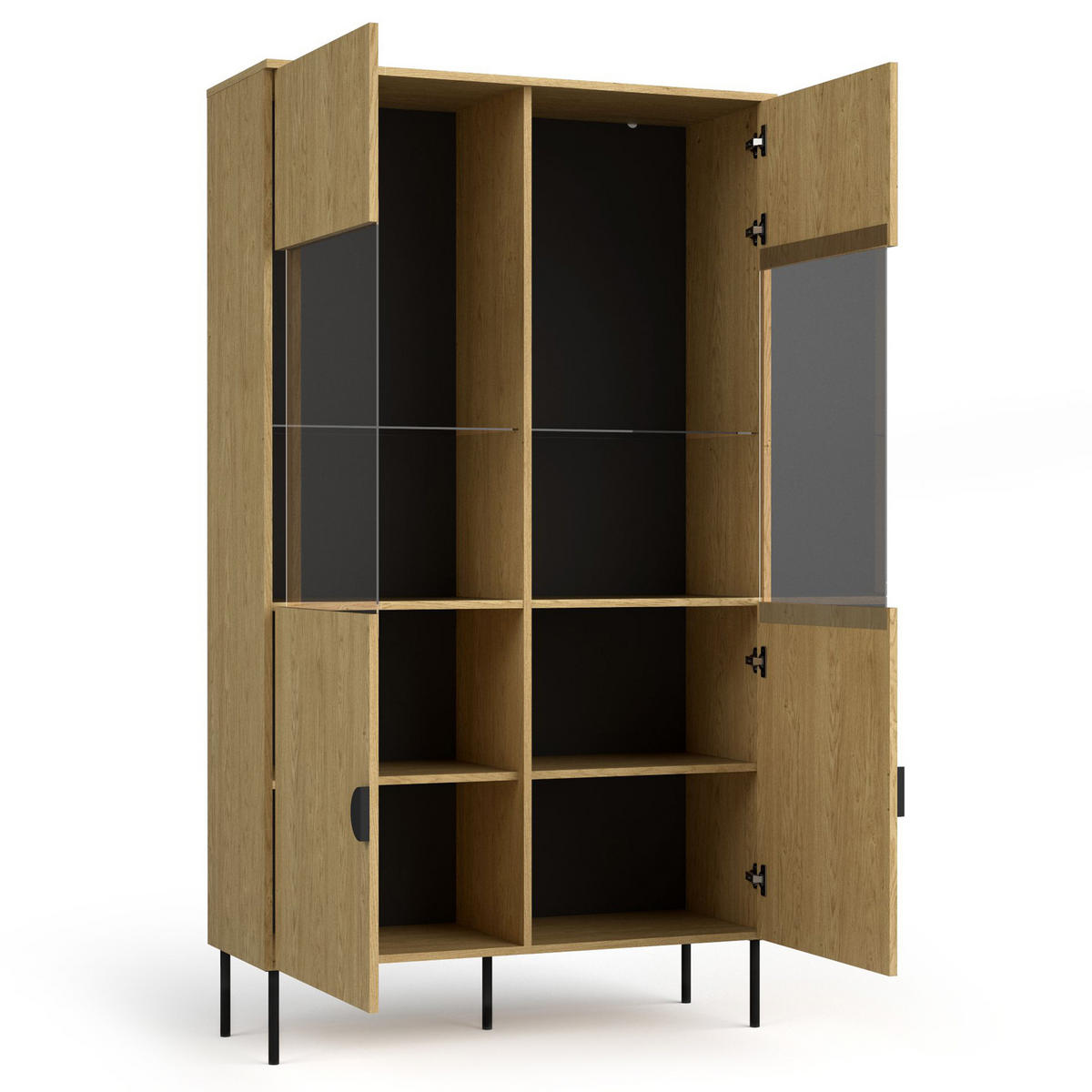 STANDVITRINE VIDIS Vitrinenschrank - Eichefarben, Holzwerkstoff (107/188/40cm) - KONSIMO®