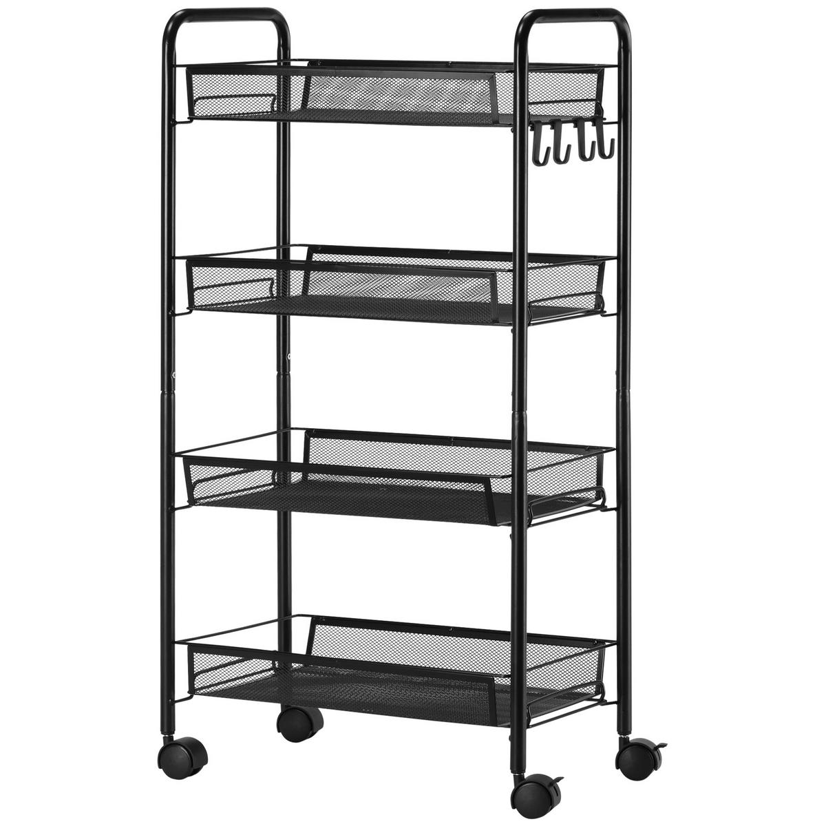 SERVIERWAGEN DE-08477 Schwarz - Schwarz, Metall (26.5/84/45cm) - ComfortXL