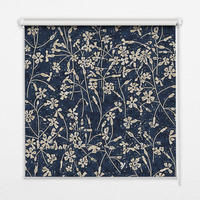 VNÚTORNÁ roleta - okenná roleta - roleta - 80x140 cm - Kvety - modrá, plast (80/140/0.5cm) - TULUP