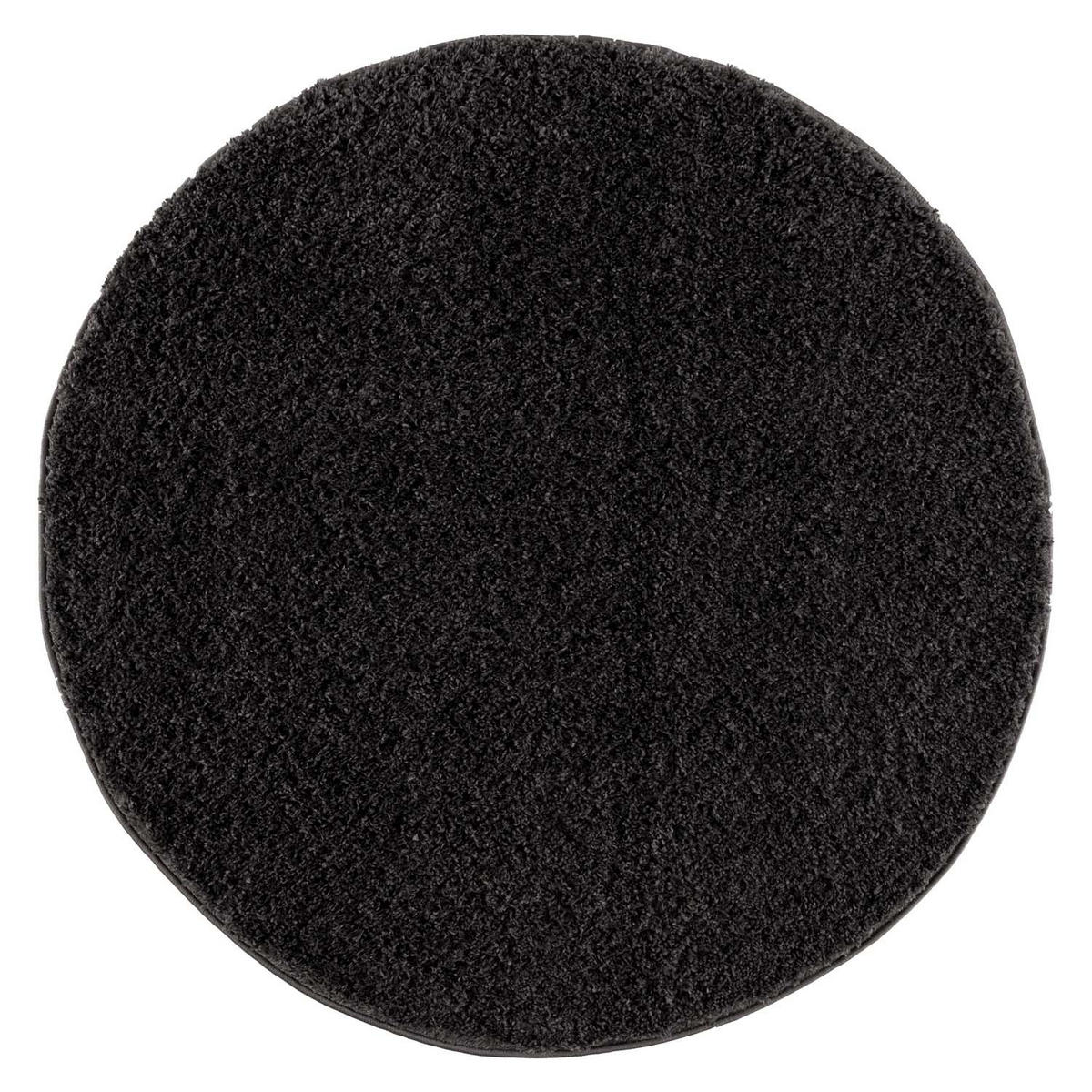 HOCHFLOR-TEPPICH Shaggy Pulpy 100 Schwarz 120 cm Rund - Schwarz, Textil (120/120cm) - carpet city