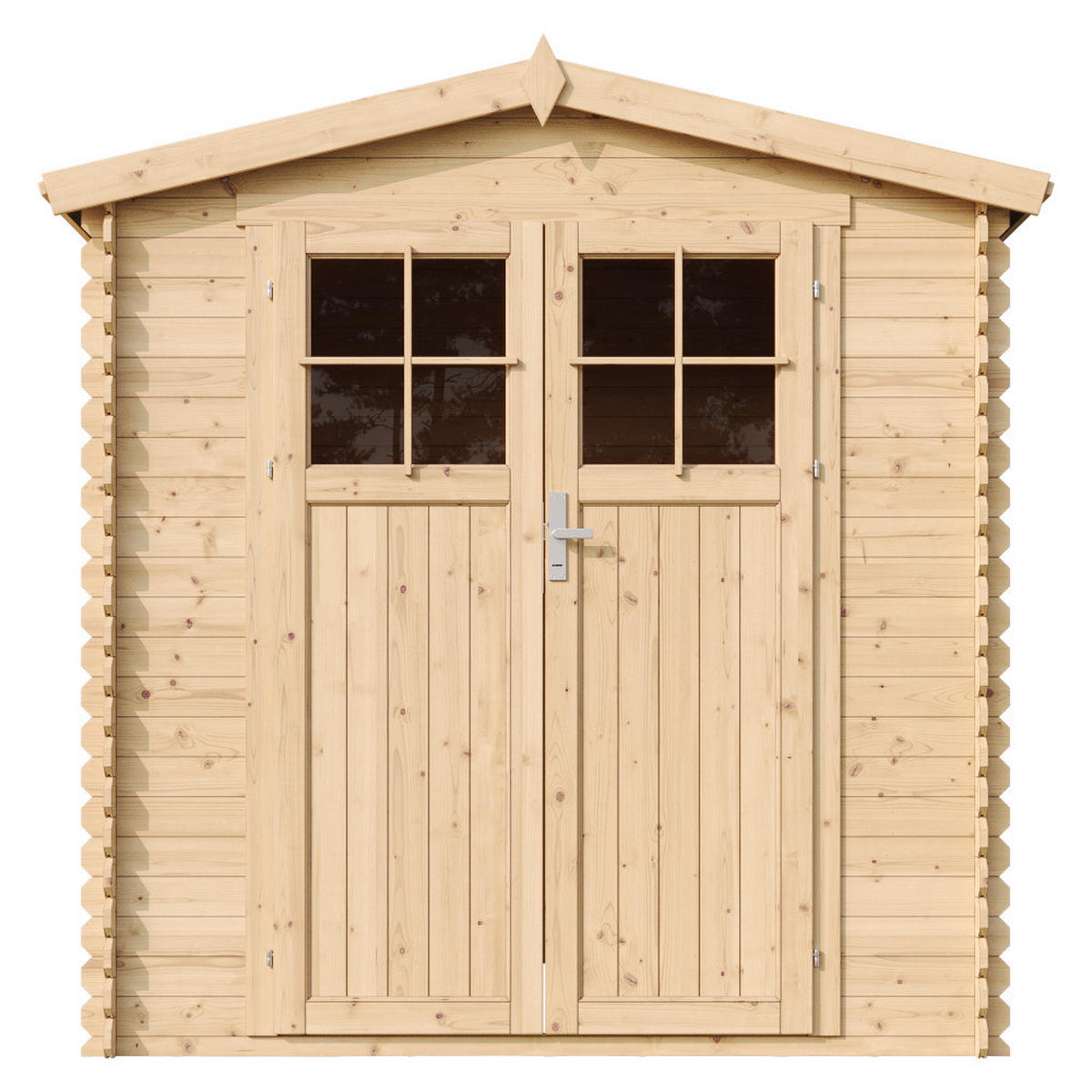 GARTENHAUS HOLZ - B216xL206xH218 cm/ 3.53 m2 - M343F+M343G - Beige, Holz (216/224/200cm) - Timbela