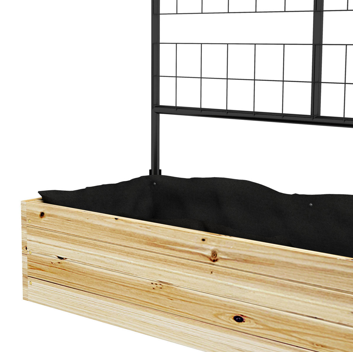 BLUMENKASTEN aus Tannenholz & Metall 80x38x145 cm Naturholz mit Rankgitter - Naturfarben, Metall (38/145/80cm) - Modfu