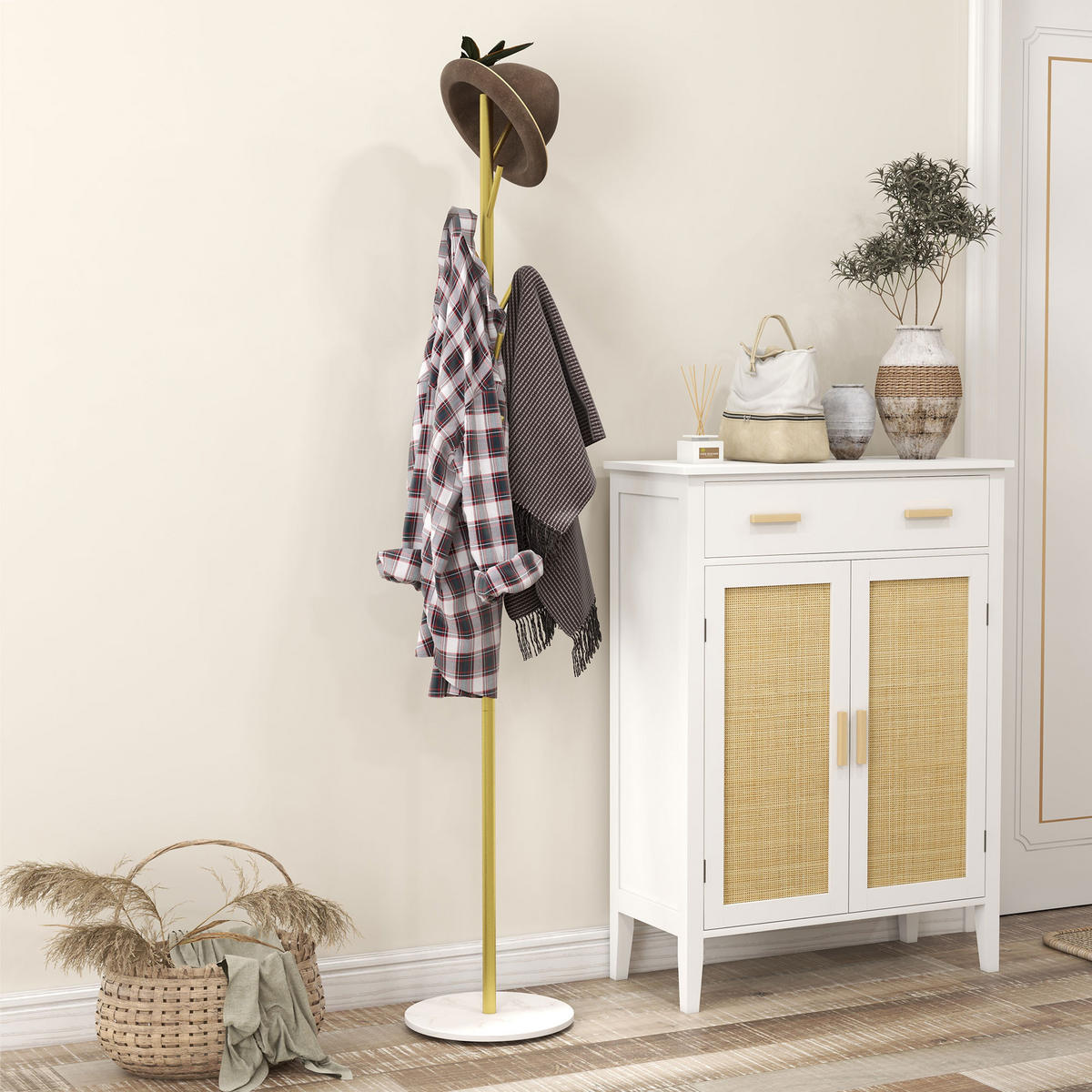 GARDEROBENSTÄNDER Goldfarben 1 Stück - Goldfarben, Metall (32/164/32cm) - GiPP