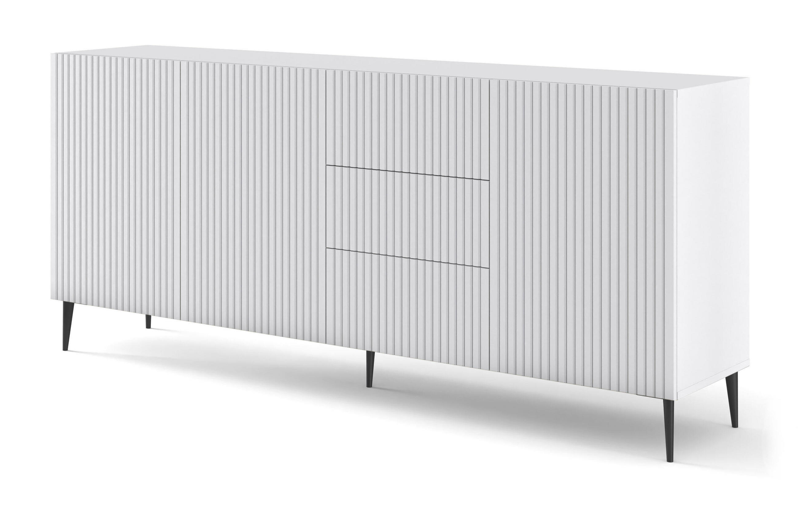 SIDEBOARD WEIß - Schwarz/Weiß, Holzwerkstoff (200/87/42cm) - FURNLUX