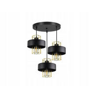 PENDELLEUCHTE LOFT - Goldfarben/Schwarz, Metall (30/30/90cm) - kiki design