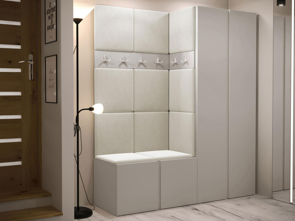 GARDEROBEN-SET Orion III - Kaschmir/Beige, Holzwerkstoff/Kunststoff (158/186/46cm) - MIRJAN24