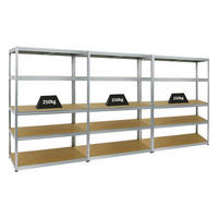 SCHWERLASTREGAL Big Elephant M 3er-Set mit 3x 180x120x60 cm Fachlast 250 kg Verzinkt - Silberfarben, Metall (360/180/60cm) - PROREGAL
