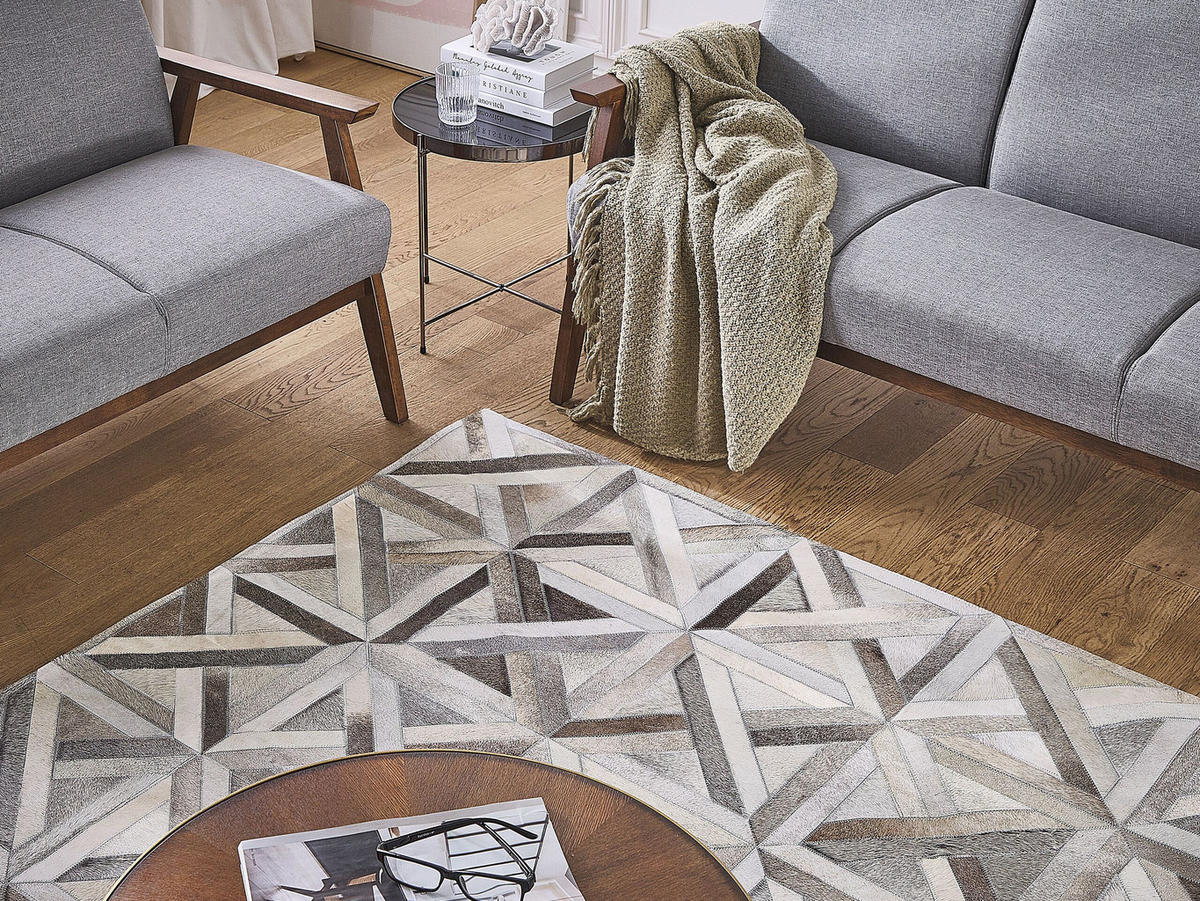 KURZFLOR-TEPPICH Taytan 200/140 cm - Braun, Fell (140/200cm) - Beliani