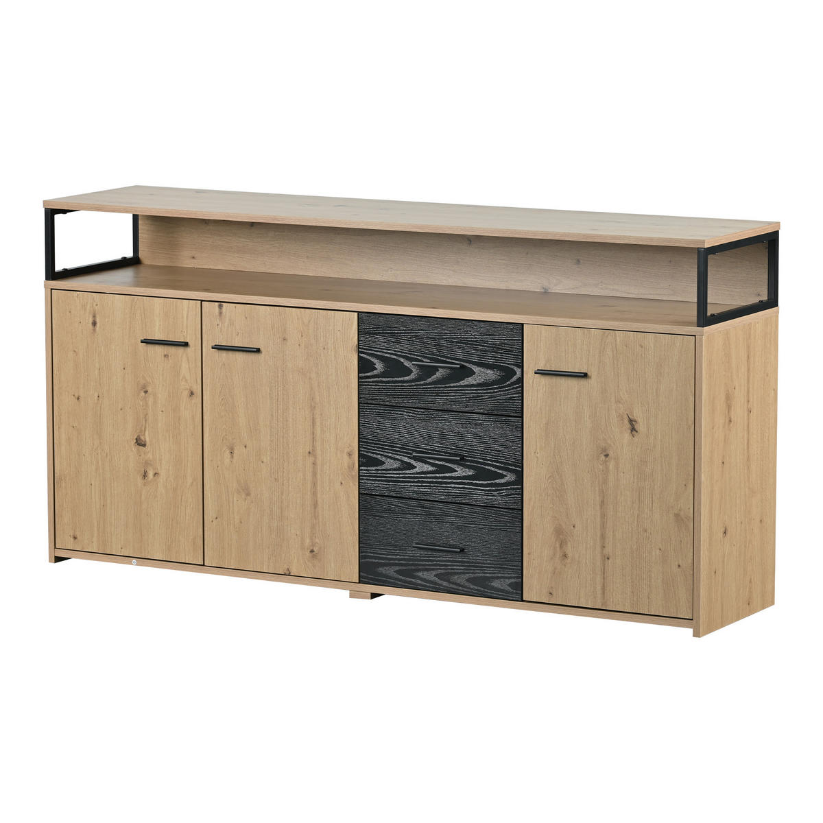 SIDEBOARD Holzeffekt 150/35/75,9 cm - Braun, Holzwerkstoff/Metall (35/75.9/150cm) - Urban Meuble