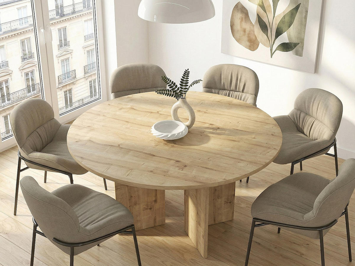 ESSTISCH - 6 Personen - holz - naturfarben hell Topania - Naturfarben, Holz (138/138/75cm) - Vente-Unique