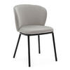STUHL BARI gepolsterter mit Steppung - hellgrau - Samt Velour - Hellgrau/Schwarz, Textil/Metall (54/81/57cm) - NEW HOME