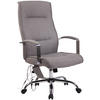 CHEFSESSEL Stoff grau - Chromfarben/Grau, Textil/Metall (63/114/72cm) - CLP