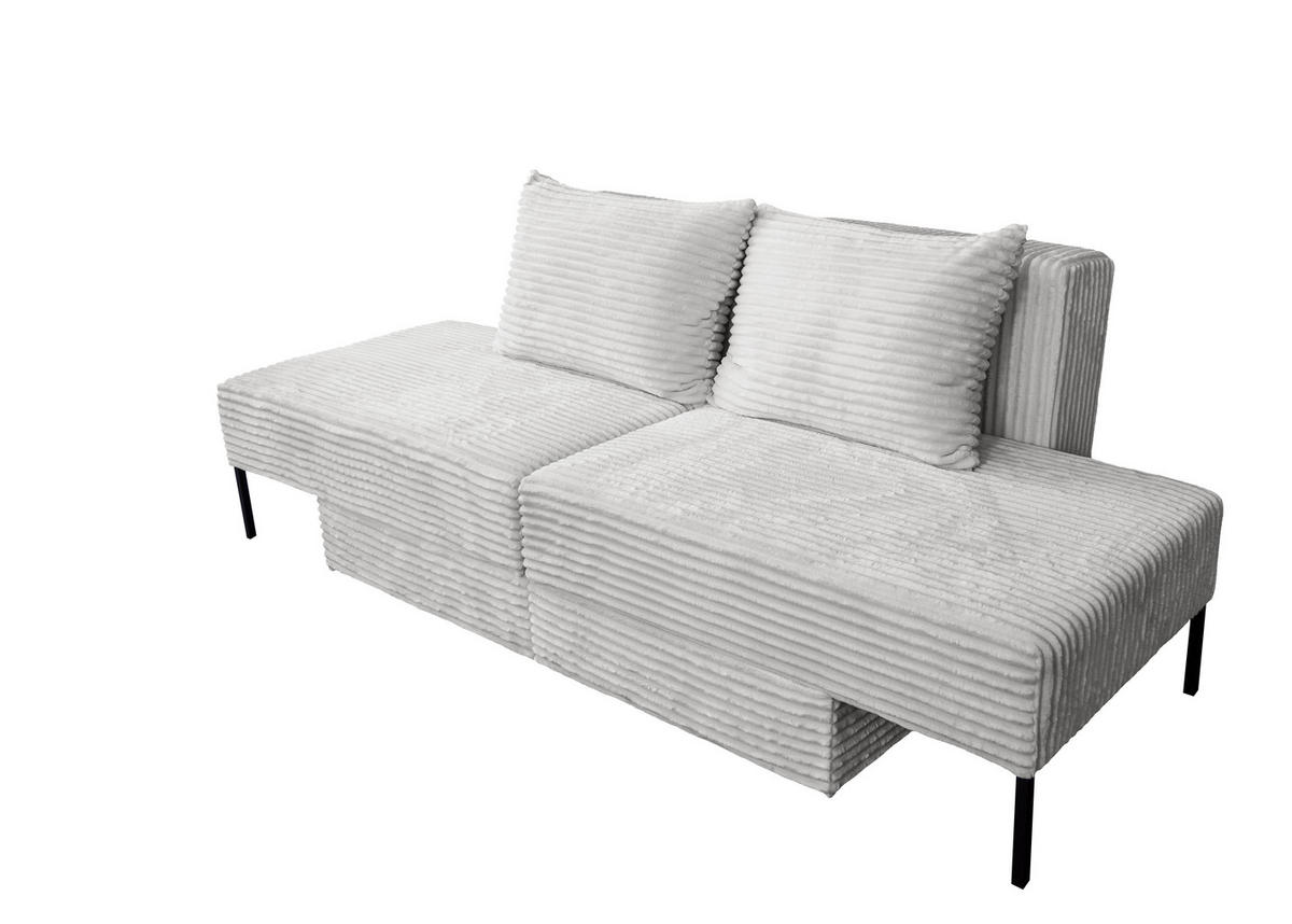 SOFA Mit Schlaffunktion MOOKA 4in1-Multifunktions-System Stoff Velo Hellgrau - Hellgrau, Holz/Textil (240/87/103cm) - Kaiser Möbel