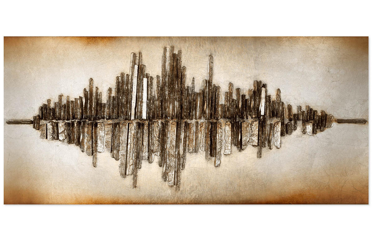 HOLZBILD Gold 120/55 cm - Goldfarben, Holz (7.6/55cm) - KUNSTLOFT