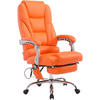 CHEFSESSEL Lederlook orange - Chromfarben/Orange, Textil/Metall (68/118/64cm) - CLP