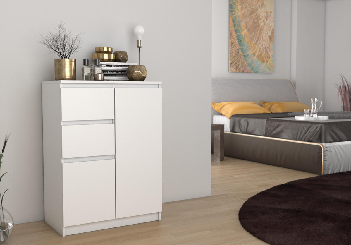 KOMMODE 2D2S - WEISS - Weiß, Holzwerkstoff (70/97/40cm) - CDF