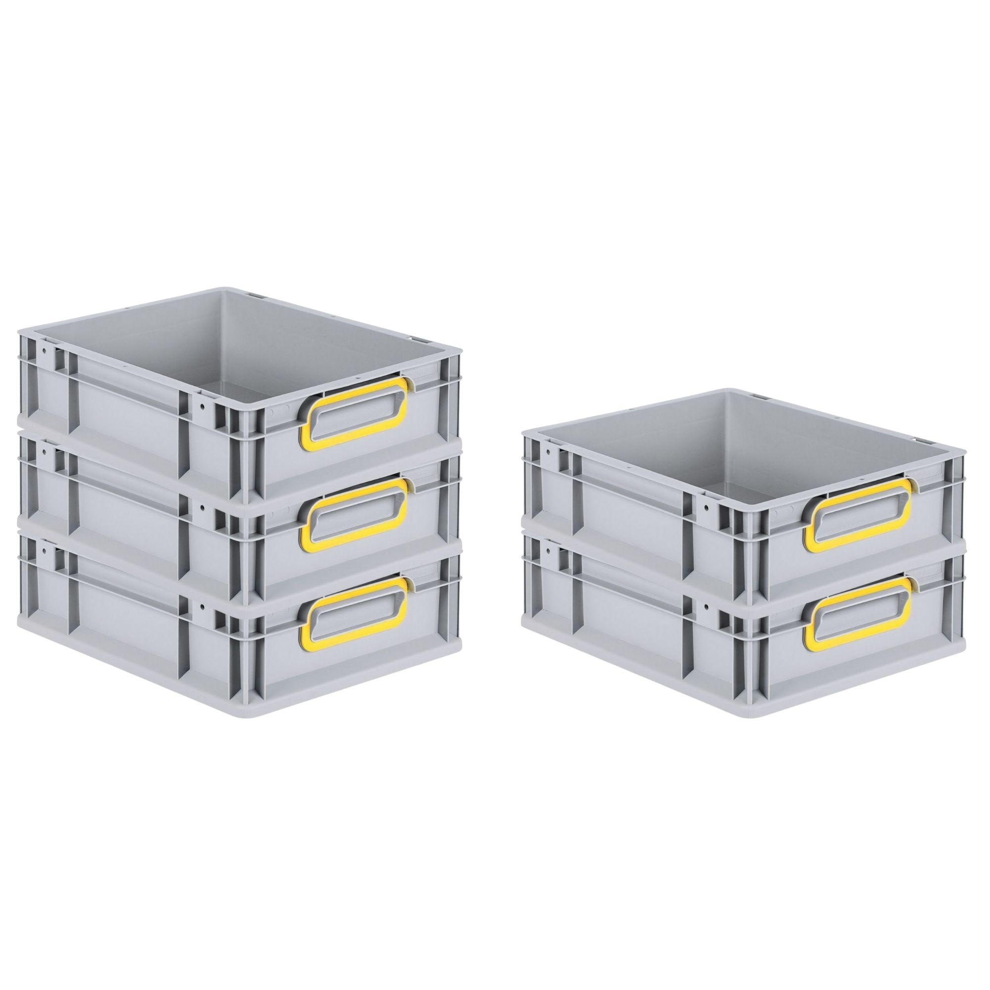 EUROBOX 5x Nextgen Color 12x30x40cm 11 Liter Griffe Gelb Geschlossen - Gelb, Kunststoff (30/12/40cm) - PROREGAL