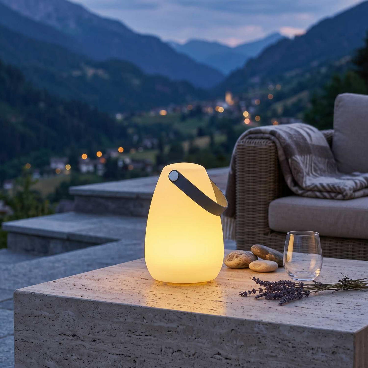 KABELLOSE tragbare Lampe LAURY weiß - Weiß, Kunststoff (14/14/20cm) - Lumisky