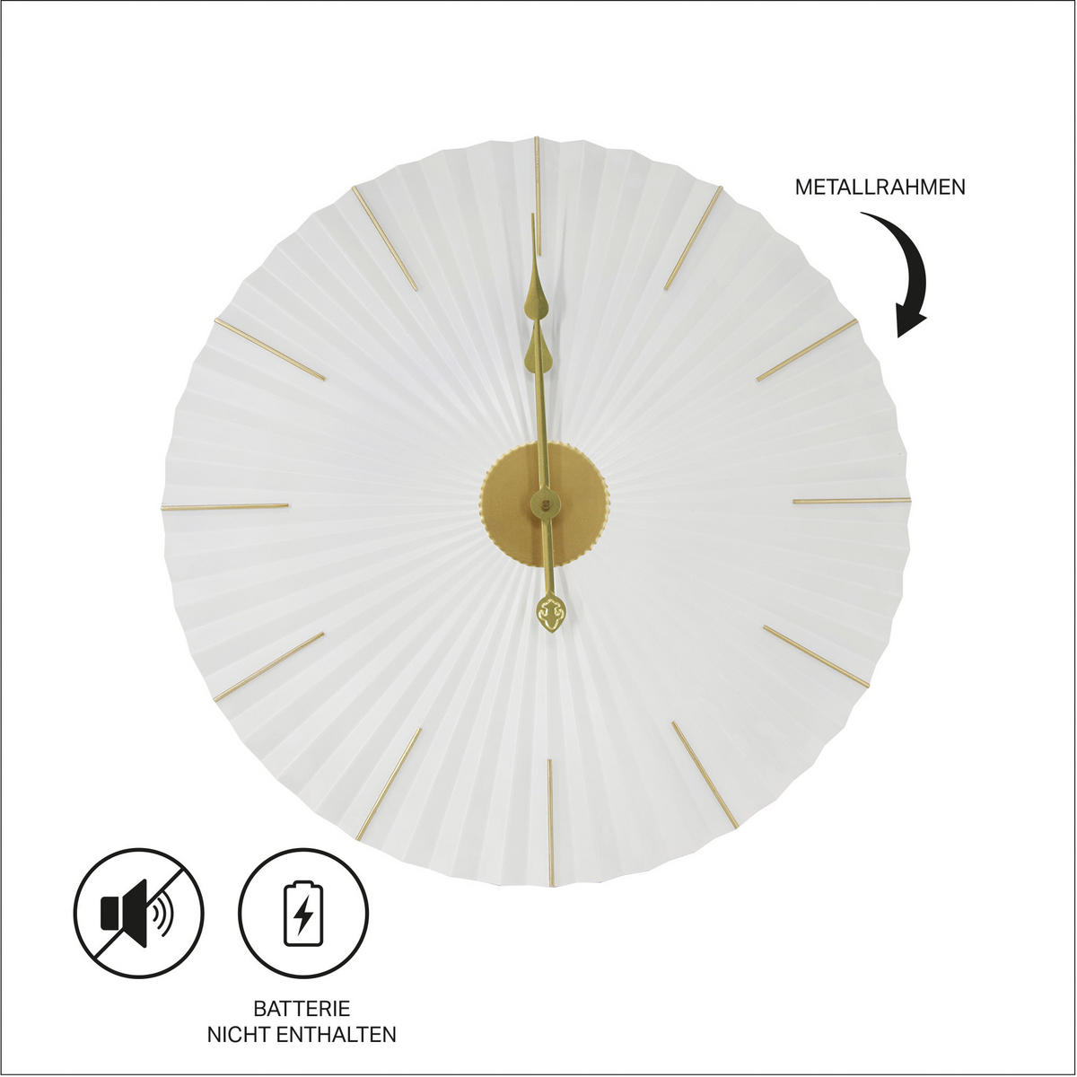 WANDUHR Origami 60x60cm - Goldfarben/Weiß, Metall (60/1/60cm) - Art for the Home