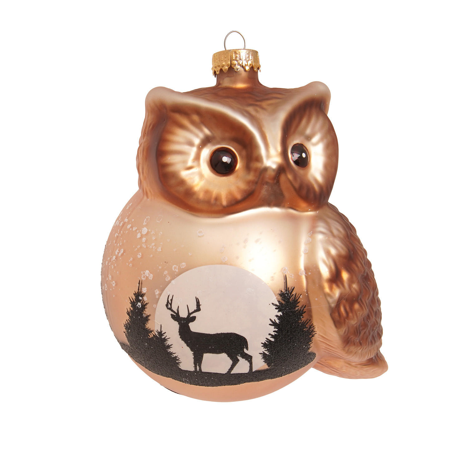 Krebs Glas Lauscha Christbaumschmuck Braun 10x11x8 cm