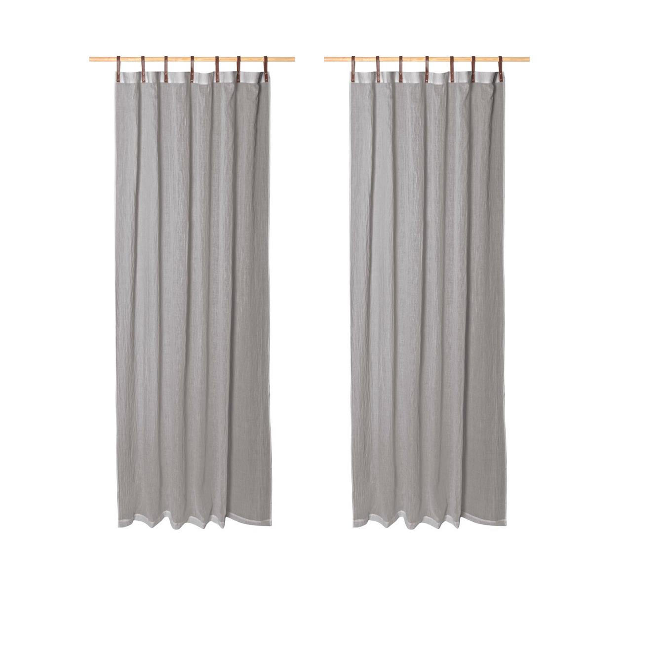 SCHLAUFENSCHAL Evi 2er Set grau - Hellgrau, Textil (135/245/245cm) - Magma Heimtexx