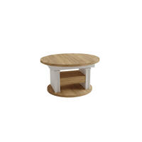 COUCHTISCH rund ausziehbar höhenverstellbar Schubalde 100/100/60 cm - Eichefarben/Weiß, Holzwerkstoff (100/100/60cm) - designimpex