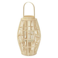 BAMBUSOVÁ LUCERNA V: 63 cm, barva dřeva, styl boho - přírodní, dřevo (28/46/28cm) - ECD-Germany
