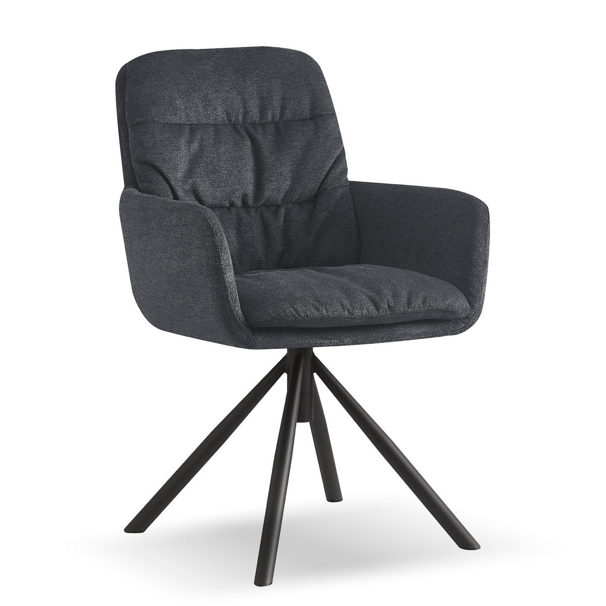 ARMLEHNSTUHL CAZAR Anthrazit - Anthrazit, Textil/Metall (57/90/68cm) - B&D Home