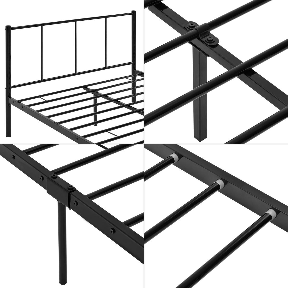METALLBETT Laos - Schwarz, Metall (120/200cm) - [en.casa]