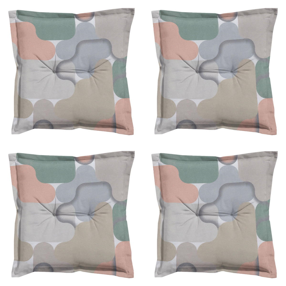 SITZKISSEN Grafi 50/50 cm 4er-Set - Pastellgrün/Rosa, Textil (50/5/50cm) - Madison