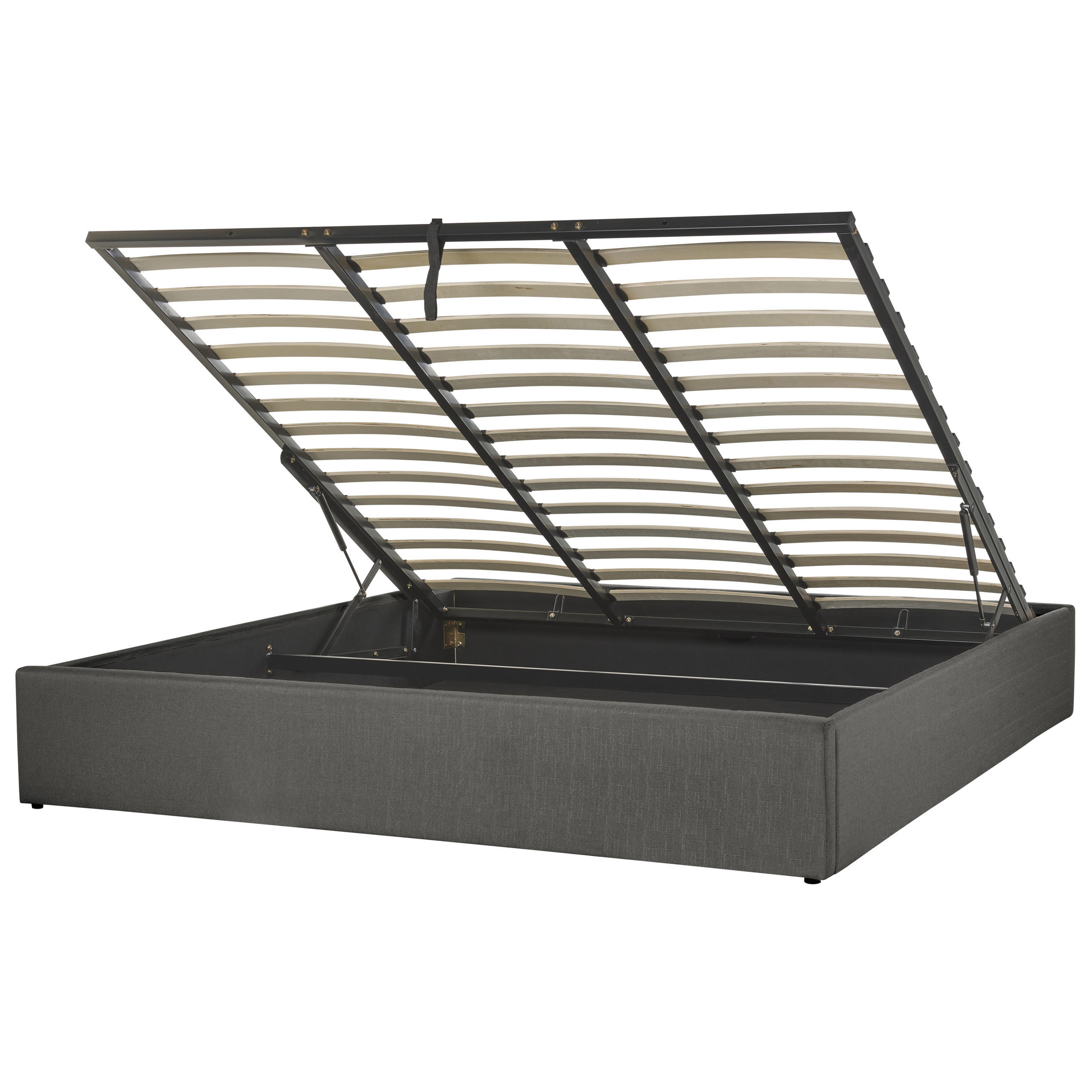 POLSTERBETT 180/200cm Dunkelgrau Dinan - Dunkelgrau, Textil (180/200cm) - Beliani