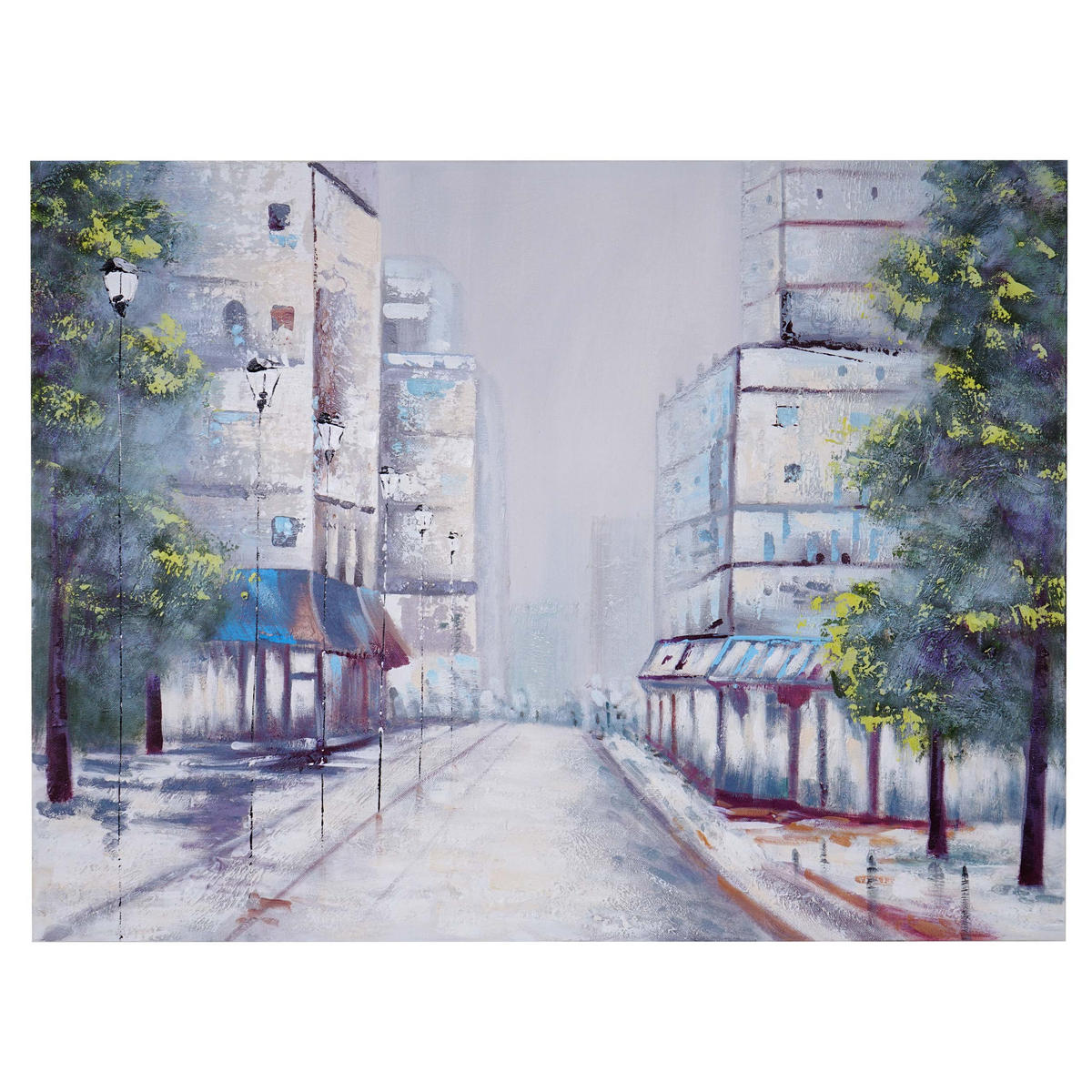 ÖLGEMÄLDE ORTSCHAFT HANDGEMALT Mehrfarbig - Multicolor, Textil (120/90cm) - MCW