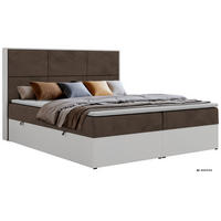KONTINENTÁLNÍ POSTEL DELVIT 140/200 - Hnědá Samet - Topper Visco - H3 - černá/hnědá, textil/plast (140/200cm) - MKS