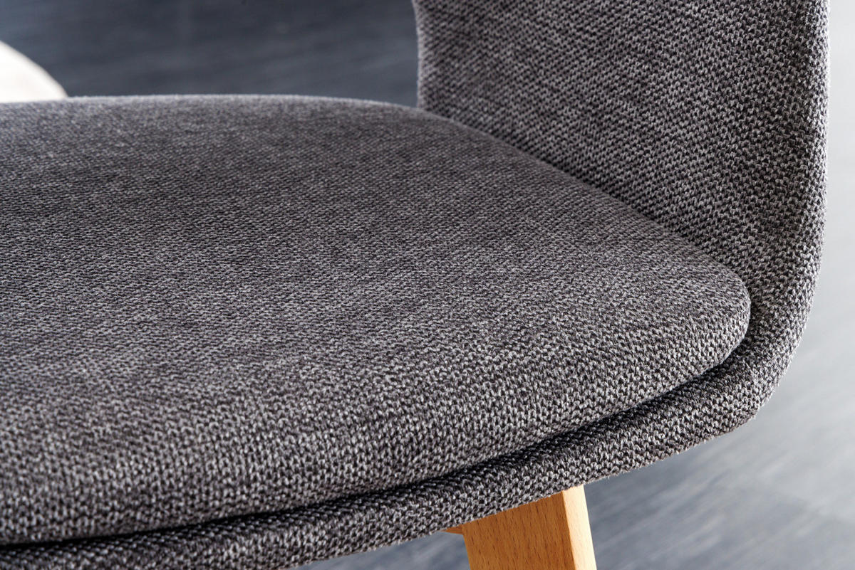 STUHL NORDIC STAR Strukturstoff Grau 80 cm - Braun/Grau, Holz/Textil (54/80/54cm) - riess-ambiente