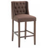 BARHOCKER Stoff braun - Braun, Holz/Textil (56/111/51cm) - CLP