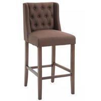 BARHOCKER Stoff braun - Braun, Holz/Textil (56/111/51cm) - CLP