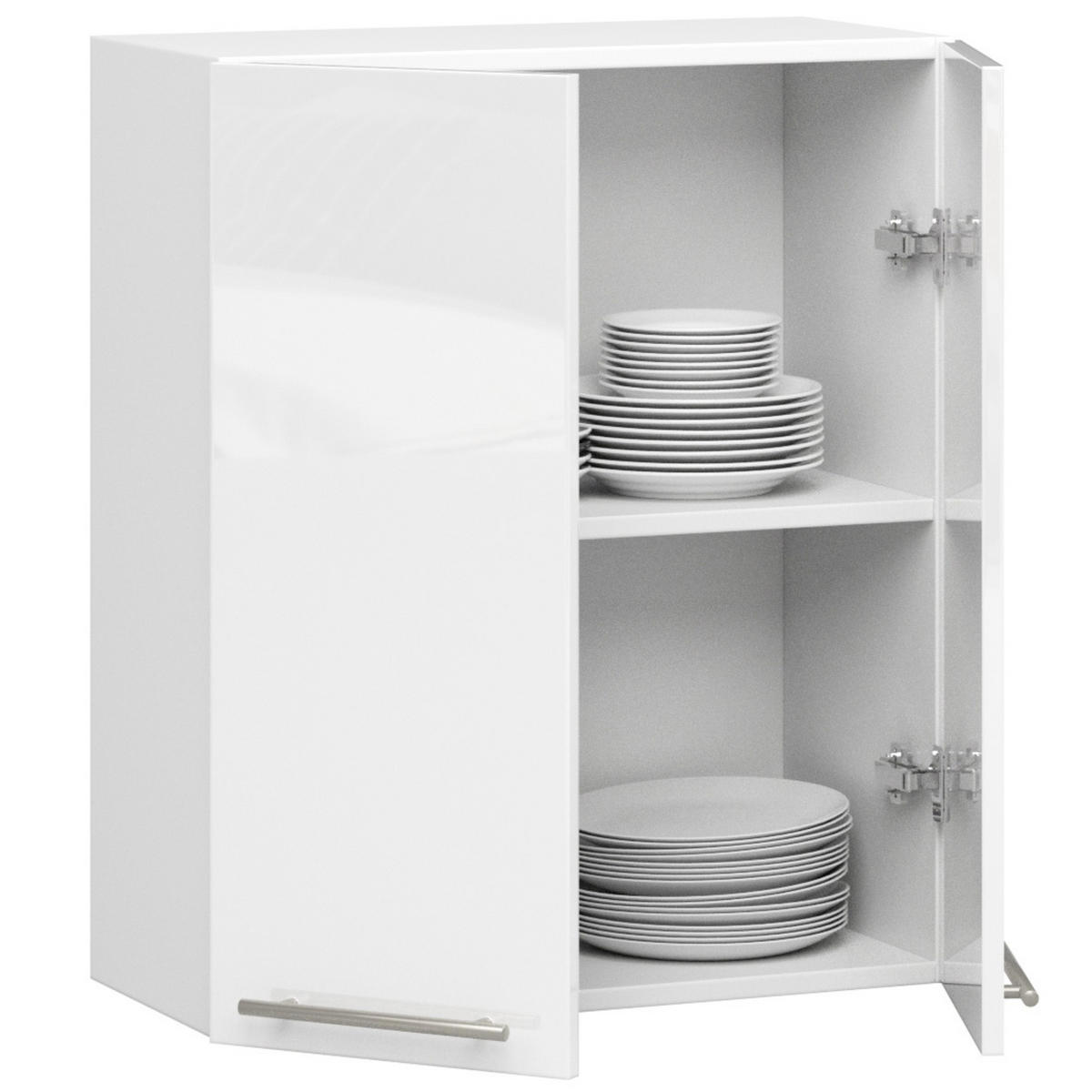 HÄNGESCHRANK Weiß, Weiß Glanz 72/60/30 - Weiß Hochglanz/Weiß, Holzwerkstoff (60/72/30cm) - RAUMHIRSCH FURNITURE