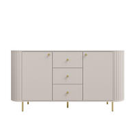 KOMMODE Olivia 165cm, mit 2 Türen, 3 Schubladen und geriffeltem Design, kaschmir - Kaschmir, Metall (165/85/43cm) - Margaret Hadas24