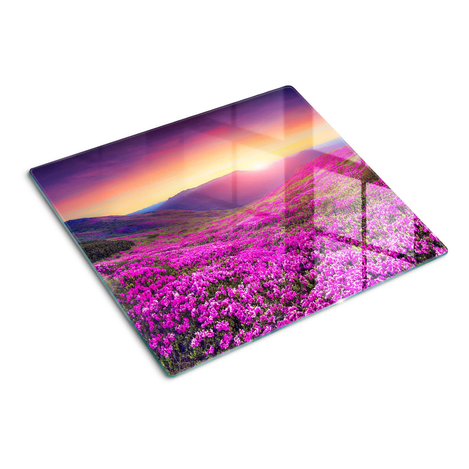 GLASPLATTE 60x52 cm Rosa Hügel - Pink, Glas (60/0.4/52cm) - TULUP