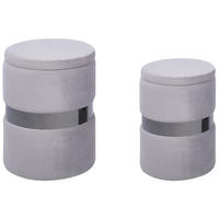 POUF Doris 35-30/35-30/44-36 cm - Grau, Textil (35/36/35cm) - Beliani