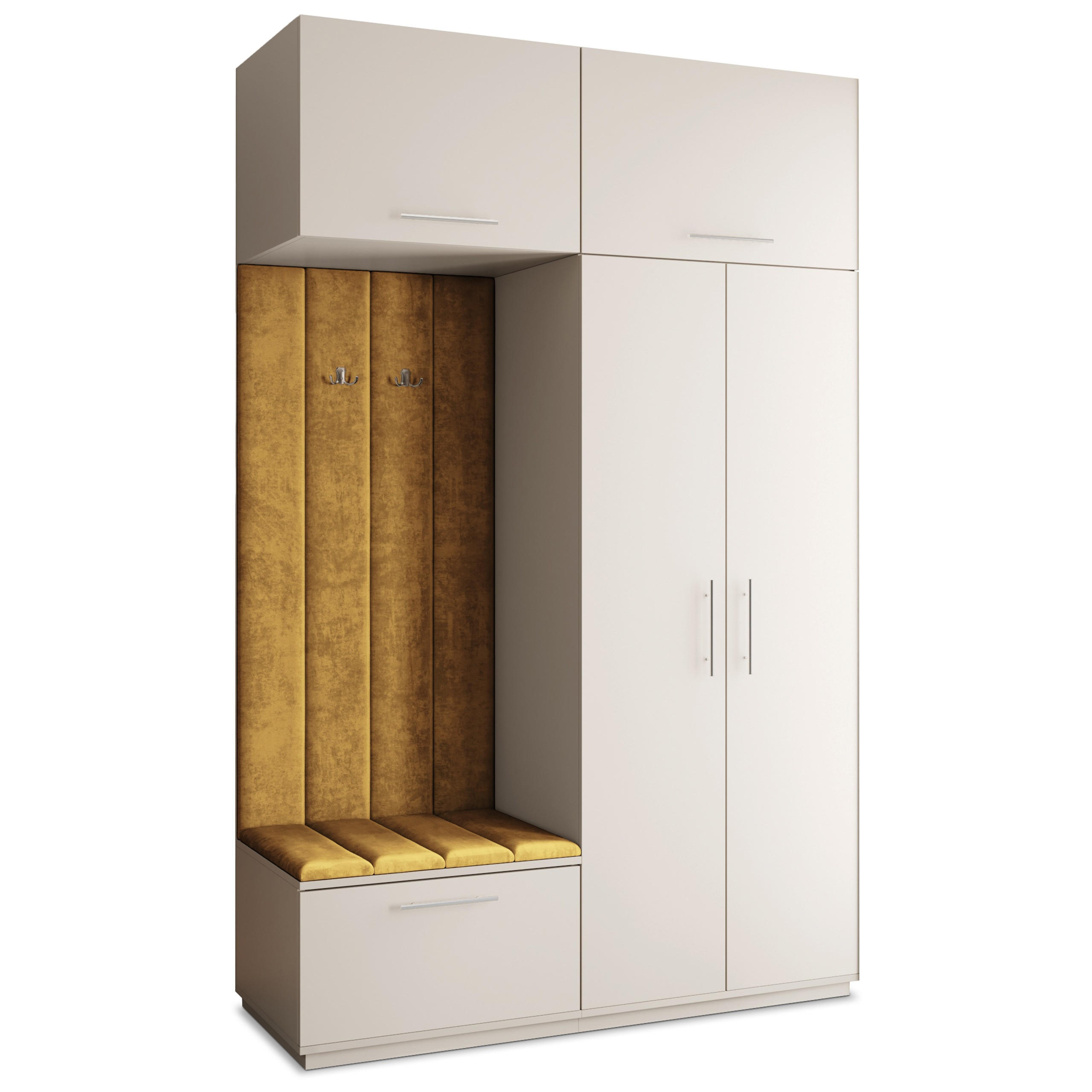 Masseno Garderobenschrank Kaschmir, Gelb 150x240x60 cm
