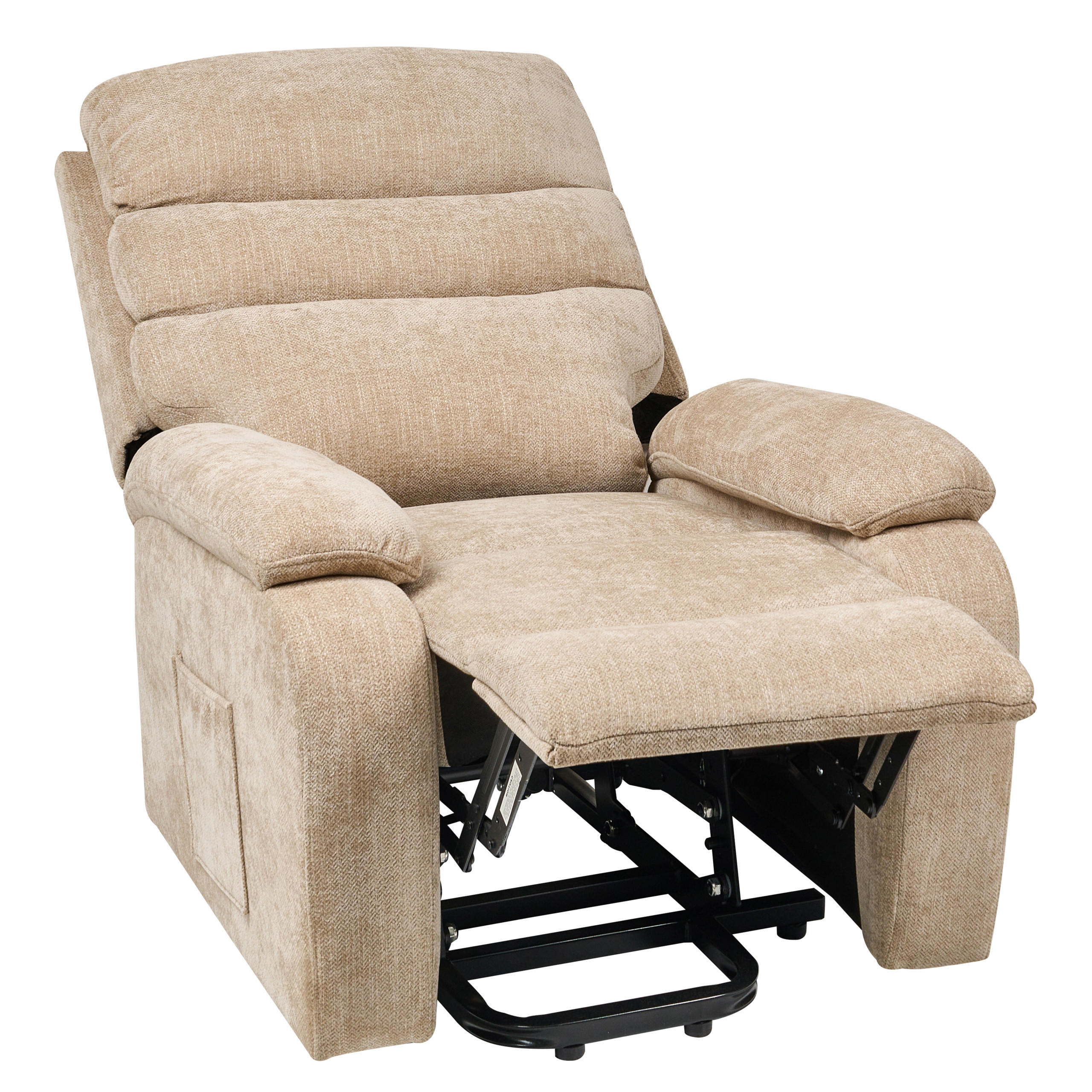 ELEKTRISCHER-FERNSEHSESSEL mit Fußstütze Stoff Beige Rise - Beige, Textil (80/105/91cm) - Beliani